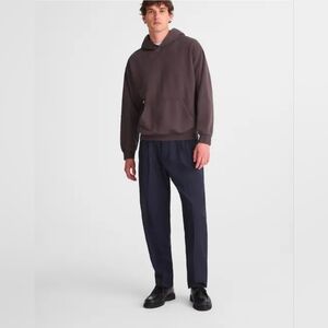 Madewell Men's Cotton-Wool Blend Pleated Trousers Pants  Navy 35x32 NWT